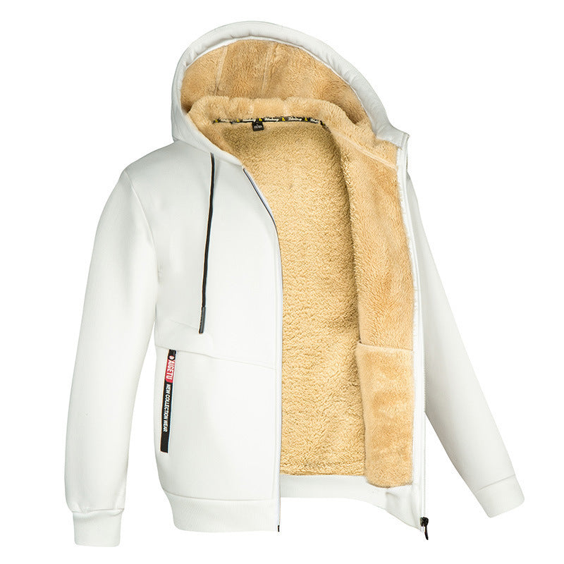 Hooded Thick Fleece Cardigan