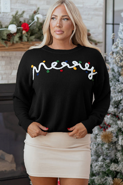 Threaded Pear Darcy Christmas Drop Shoulder Sweater