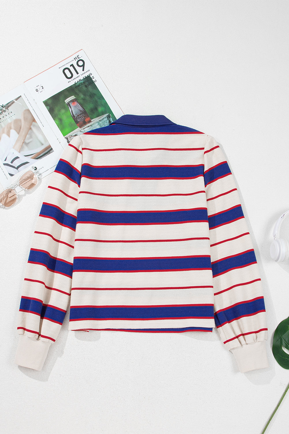 Threaded Pear Genesis Stripe Polo Pullover Sweatshirt