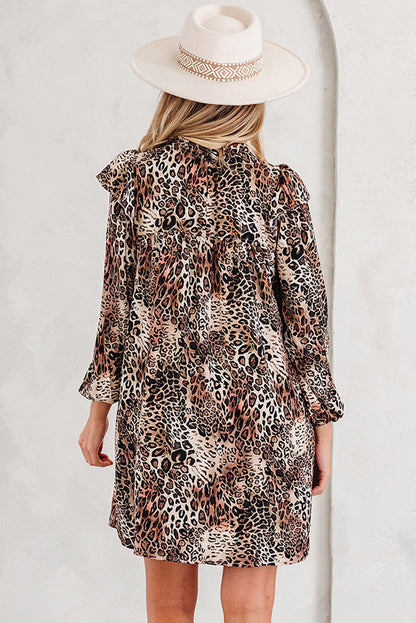 Threaded Pear Lily Sleeve Loose Mini Dress