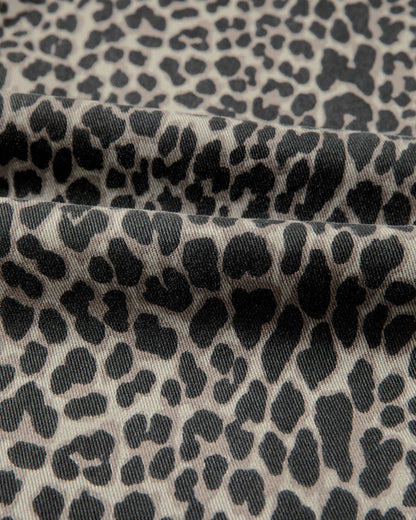 Black Leopard Print Wide Leg High Waist Jeans
