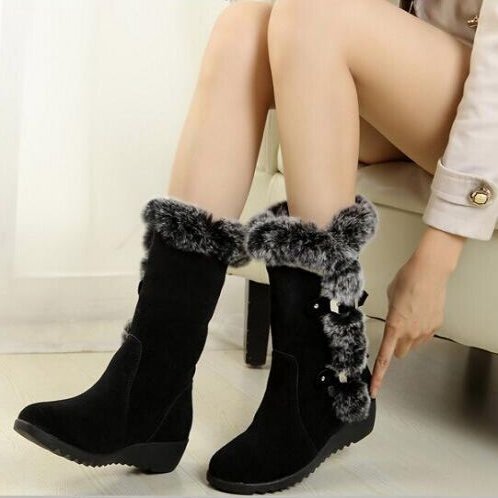 Women’s Mid-Calf Snow Boots | Faux Fur Plush Lined Winter Boots | High-Sense Waterproof Thermal Outdoor Boots | Trendy Minimalist Warm Winter Footwear | 2026 High-Fashion Anti-Slip Snow Boots