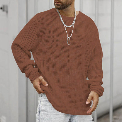 Men’s Casual Long Sleeve Crew Neck Top | High-Sense Loose Fit Urban Pullover | Trendy Minimalist Relaxed Fit Shirt | Luxury-Label Statuesque Men’s Essential | 2026 High-Fashion Radiant Comfort Wear