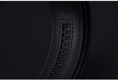 Men’s Two-Layer Cowhide Automatic Buckle Belt | High-Sense Executive Genuine Leather Waistband | Trendy Minimalist Professional Men’s Belt | Luxury-Label Statuesque Men’s Accessory | 2026 High-Fashion Radiant Urban Essential