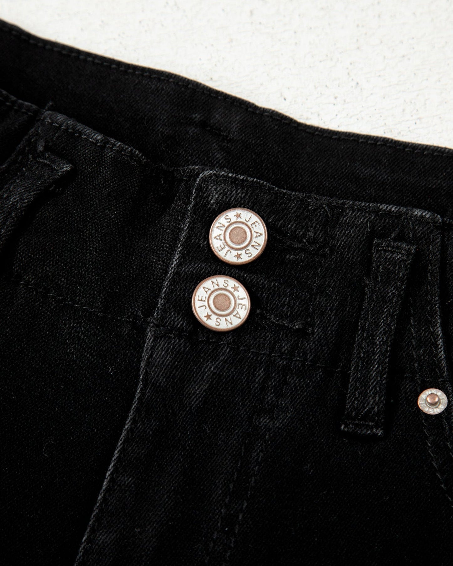 Brooke 2-Button High Waist Flared Bottom Jeans - Black