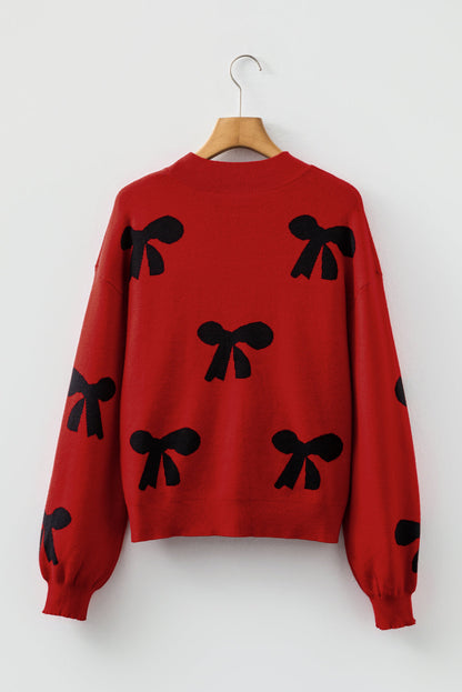 Threaded Pear Eleanor Bow Pattern Loose Sweater