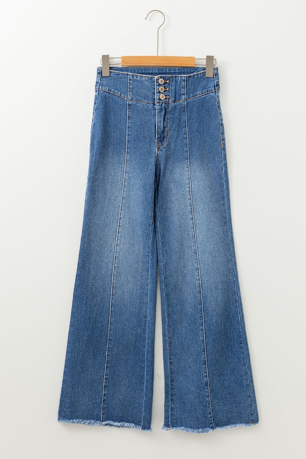 Threaded Pear Jaylani Raw Hem Flare Jeans