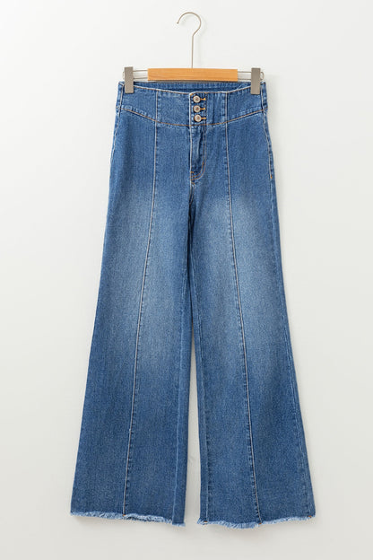 Threaded Pear Jaylani Raw Hem Flare Jeans