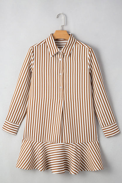 Threaded Pear Yamileth Shirt Mini Dress Long Sleeve Top