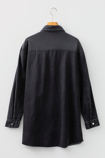 Threaded Pear Takina Raw Hem Loose Shirt