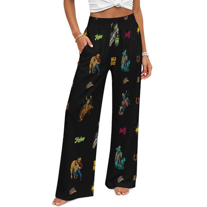 Baha Ranch The Last Roundup Rodeo High Waisted Wide Leg Pants