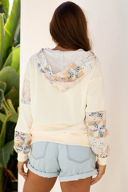 Threaded Pear Dakota Geo Pattern Patchwork Hoodie