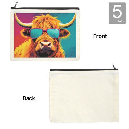 Cool Highland Cow Cosmetic Bag Pack of 5 Made in America
