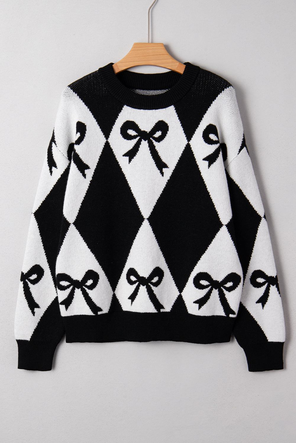 Threaded Pear Daetta Rhombus Knit Loose Sweater