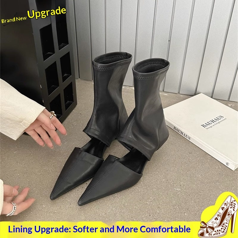 Women’s French Style Pointed-Toe Stiletto Heels | Elegant Stretchy Sock-Style Pumps | Sophisticated Office Wear High Heels | Minimalist Slim-Fit Stilettos for Women | 2026 Luxury Footwear