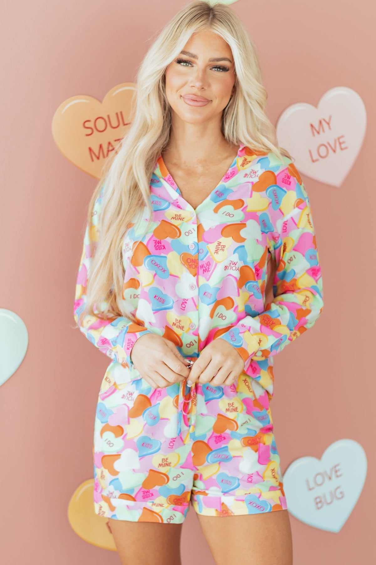 Threaded Pear Remi Heart Collared Tunic Shirt