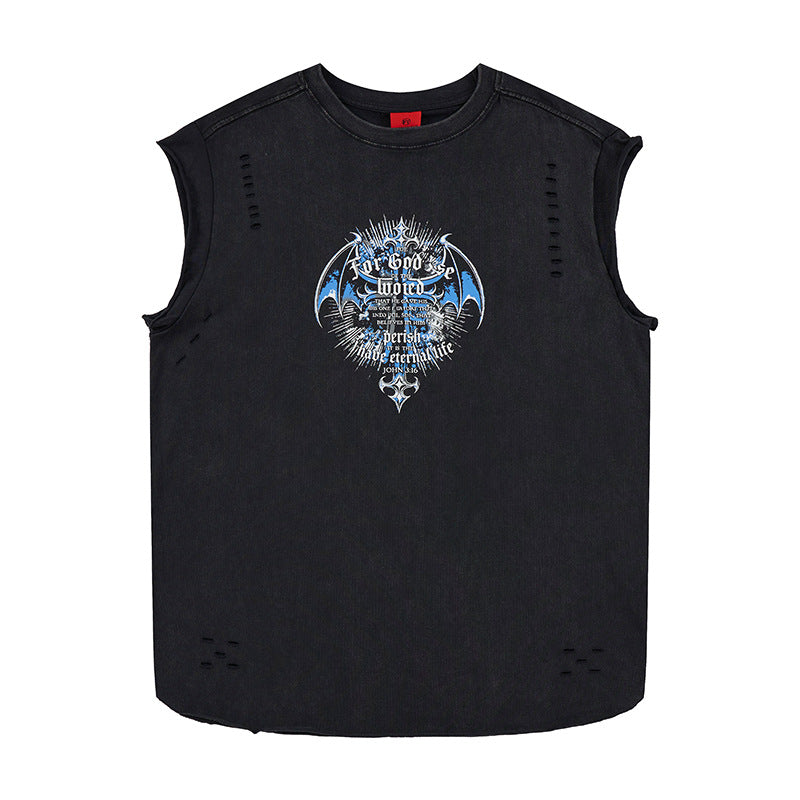 Cross made old dirty wide shoulder vest