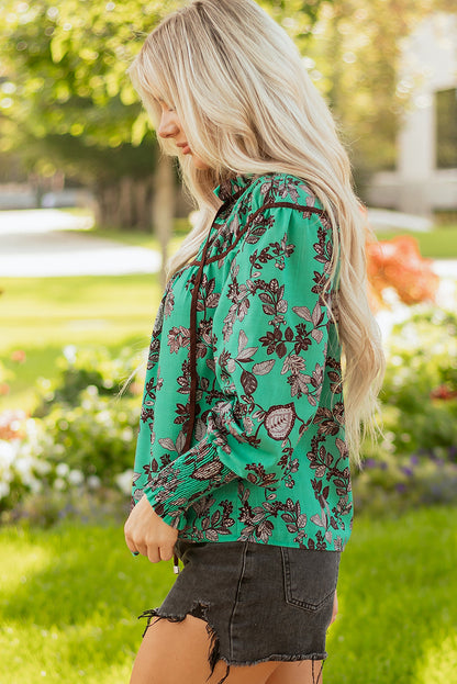 Threaded Pear Elouise Shirred Puff Sleeve Blouse