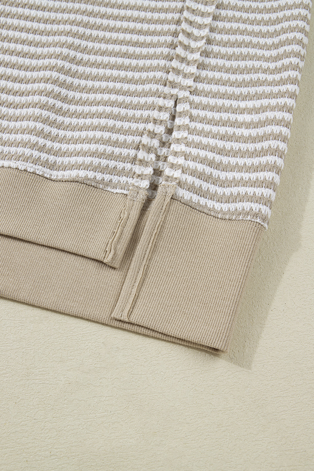 Threaded Pear Vanessa Knit Ribbed Trim Long Sleeve PLUS Top