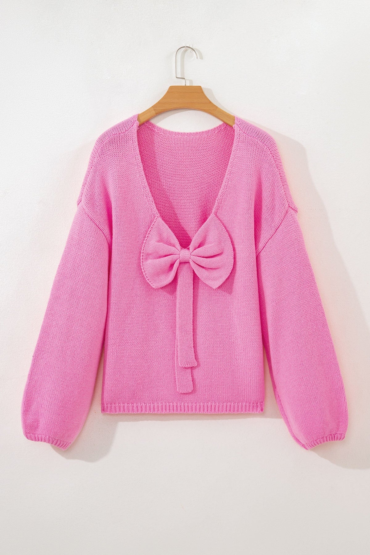 Threaded Pear Olivia Backless Bubble Sleeve Sweater