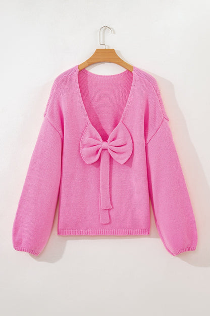 Threaded Pear Olivia Backless Bubble Sleeve Sweater