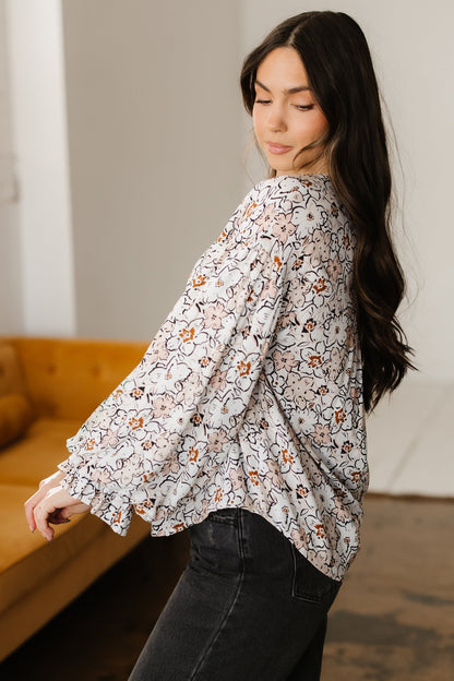 Threaded Pear Aubrey Puff Sleeve Down Shirt