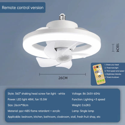 48W Rotating Ceiling Fan with LED Light