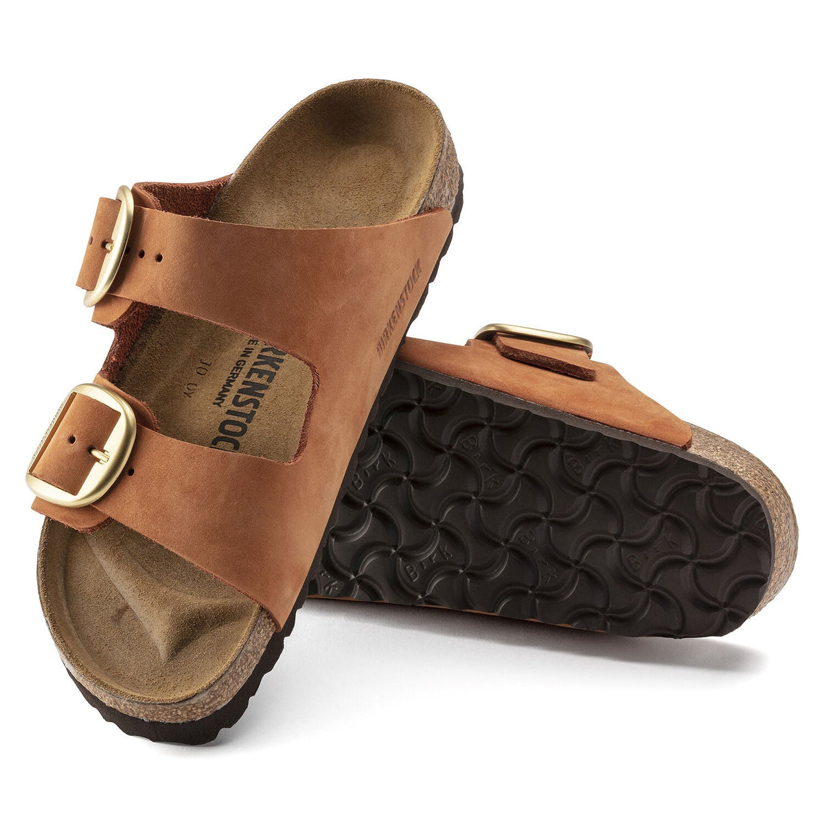Birkenstock Arizona Big Buckle Nubuck Leather Pecan Sandals