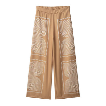 Printed twill shirt and pants set
