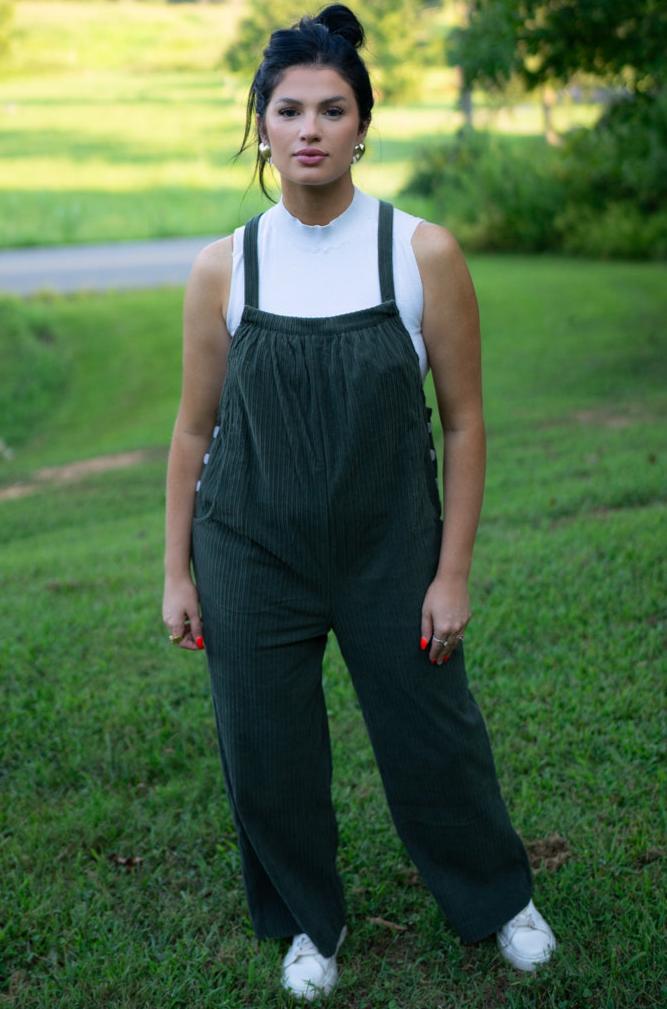 Threaded Pear Reya Pocketed Loose Fit Corduroy Overall