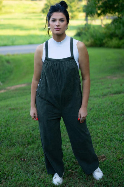 Threaded Pear Reya Pocketed Loose Fit Corduroy Overall