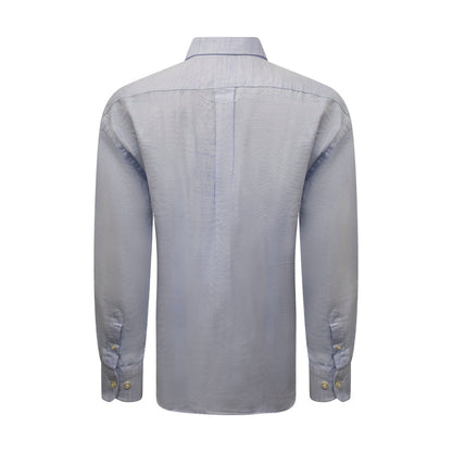 Fynch Hatton Men's Supersoft Cotton Long Sleeve Shirt Crystal Blue