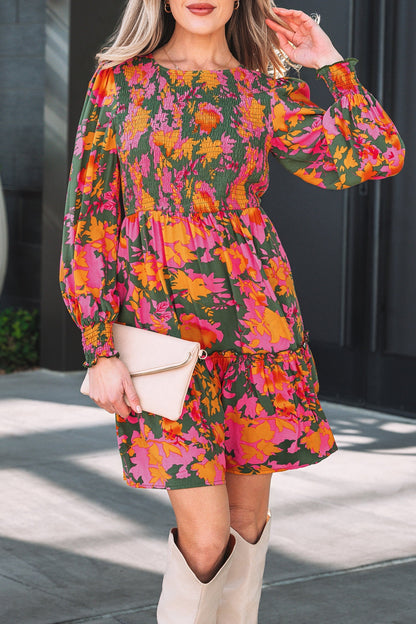 Threaded Pear Anna Smocked Ruffled Mini Dress