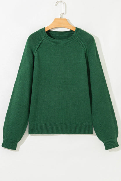 Threaded Pear Eleanor Evergreen Raglan Sleeve Sweater