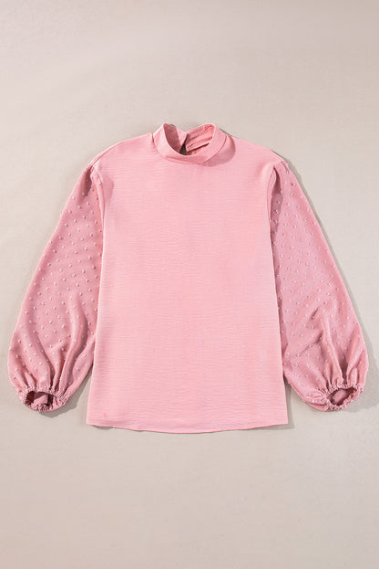 Threaded Pear June Swiss Dot Balloon Sleeve Loose Blouse