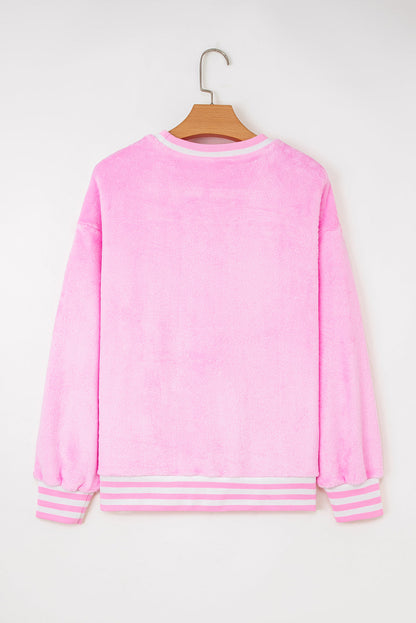 Threaded Pear Naya Merry Graphic Plush Pullover