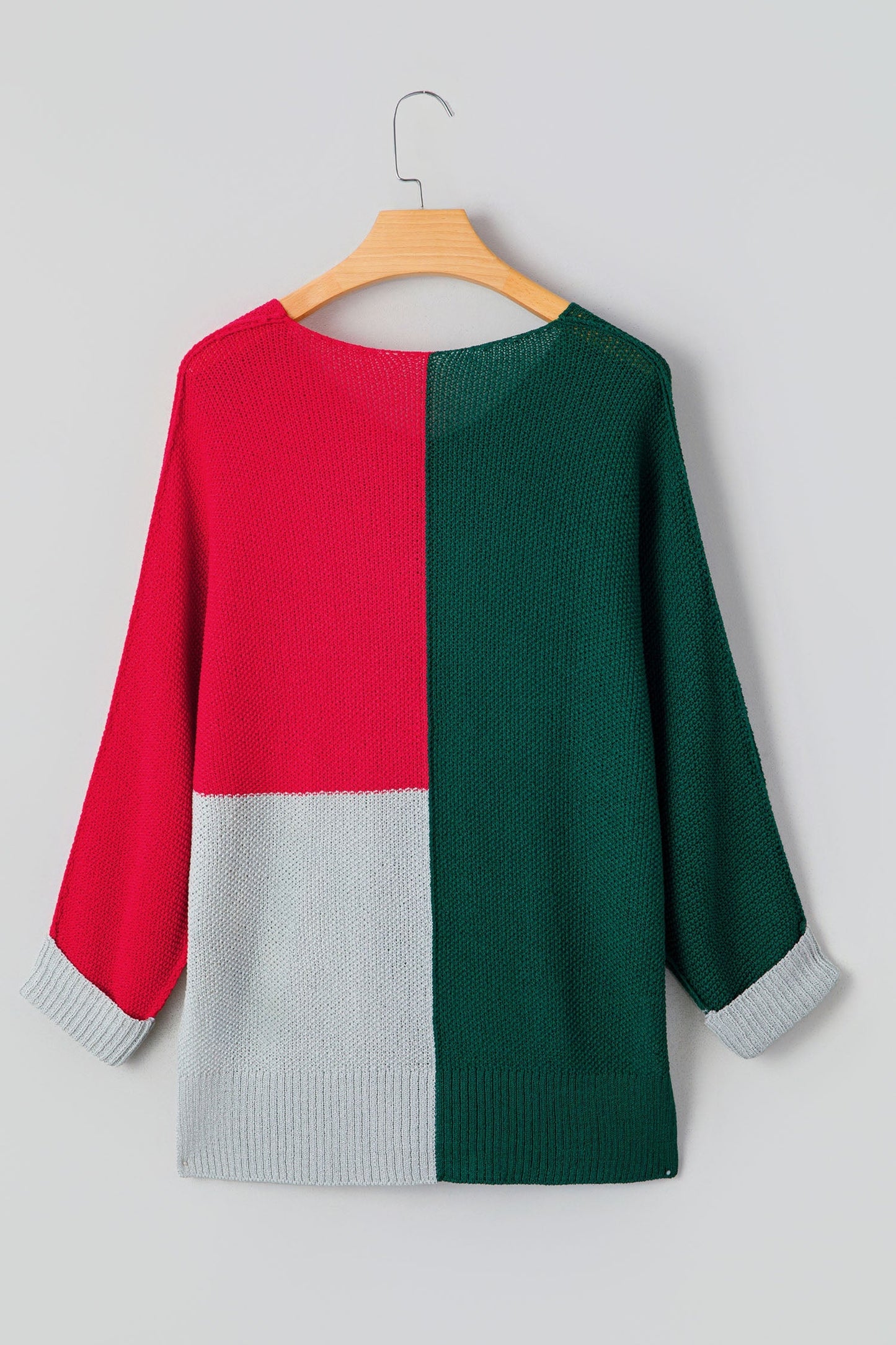 Threaded Pear Demi Block Knit Loose Sweater