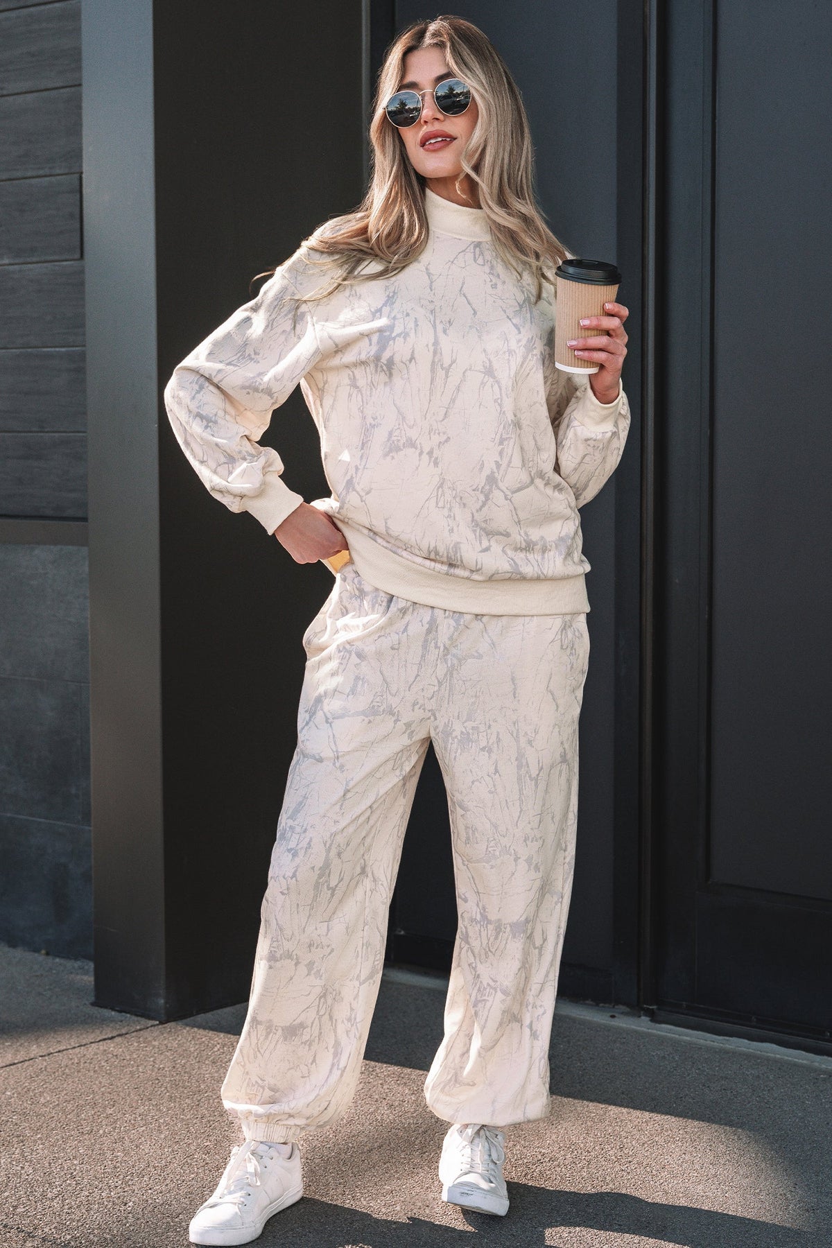 Threaded Pear Liliana Print Jogger Pants