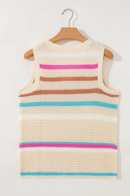 Threaded Pear Lexi Stripe Textured Knit Sweater