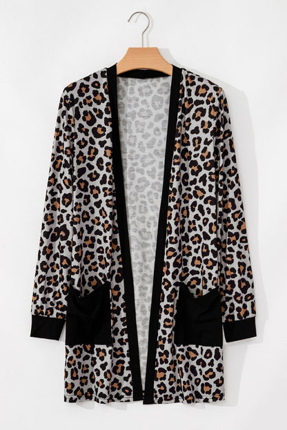 Threaded Pear Jazmin Patched Open Front Cardigan