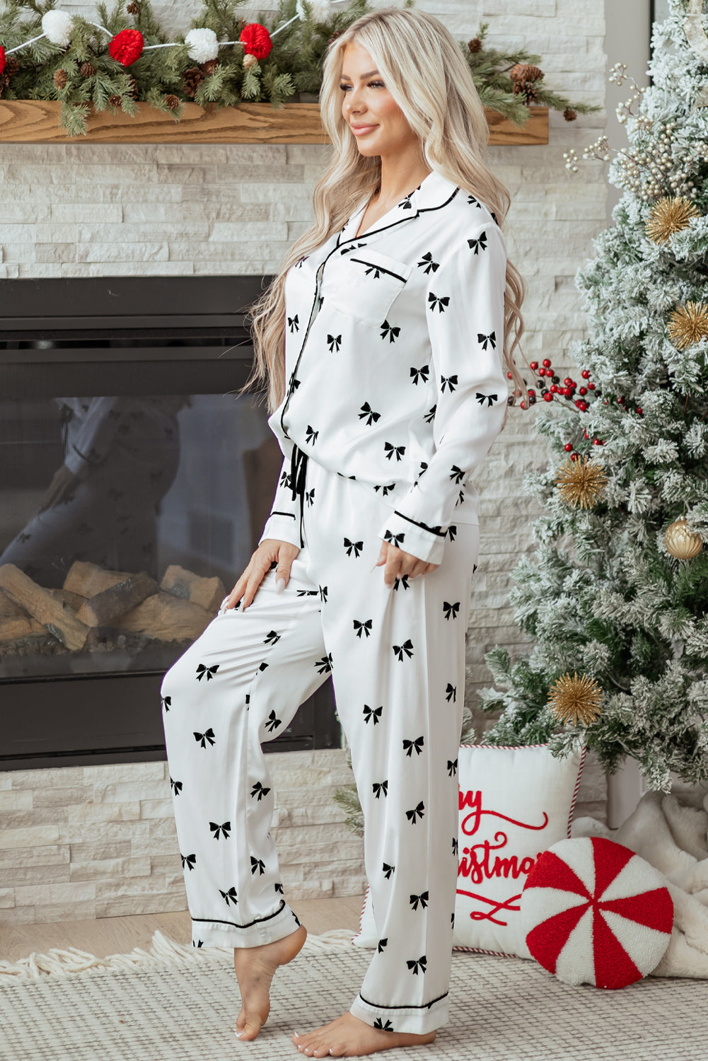 Threaded Pear Nora Print Two Piece Sleepwear
