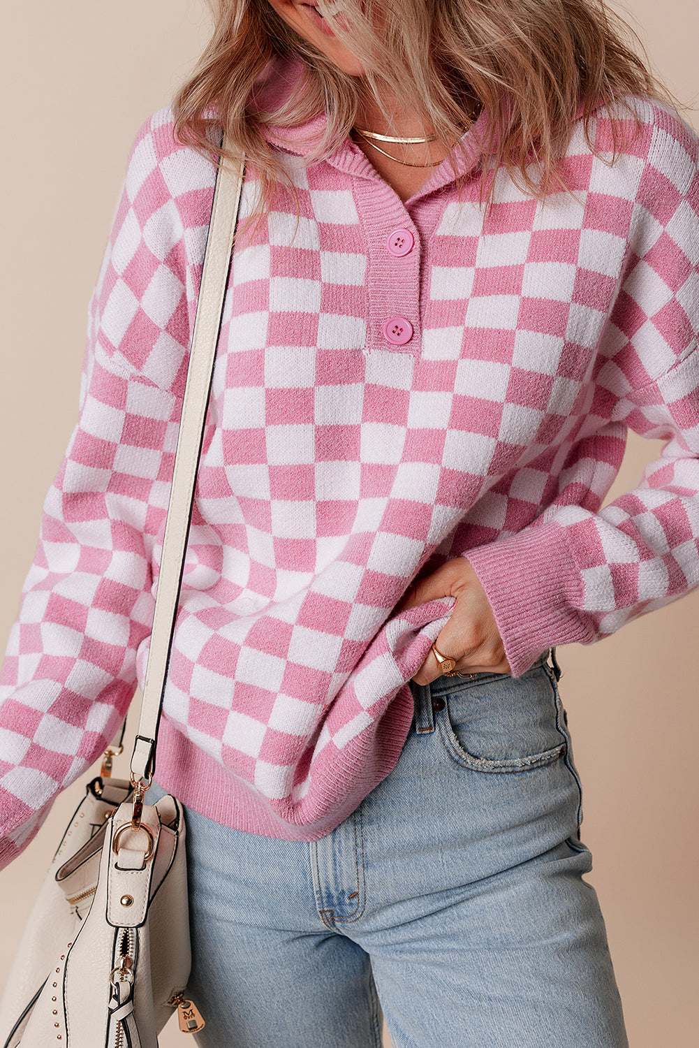 Threaded Pear Thea Collar Drop Shoulder Sweater
