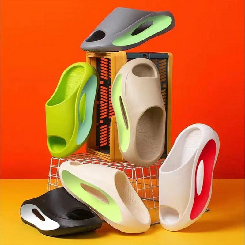 INS Trending Unisex Hollow Slippers | Breathable Peep-Toe Summer Slides | Lightweight Sporty Beach Shoes for Women & Men | Aesthetic Anti-Slip Home & Outdoor Sandals