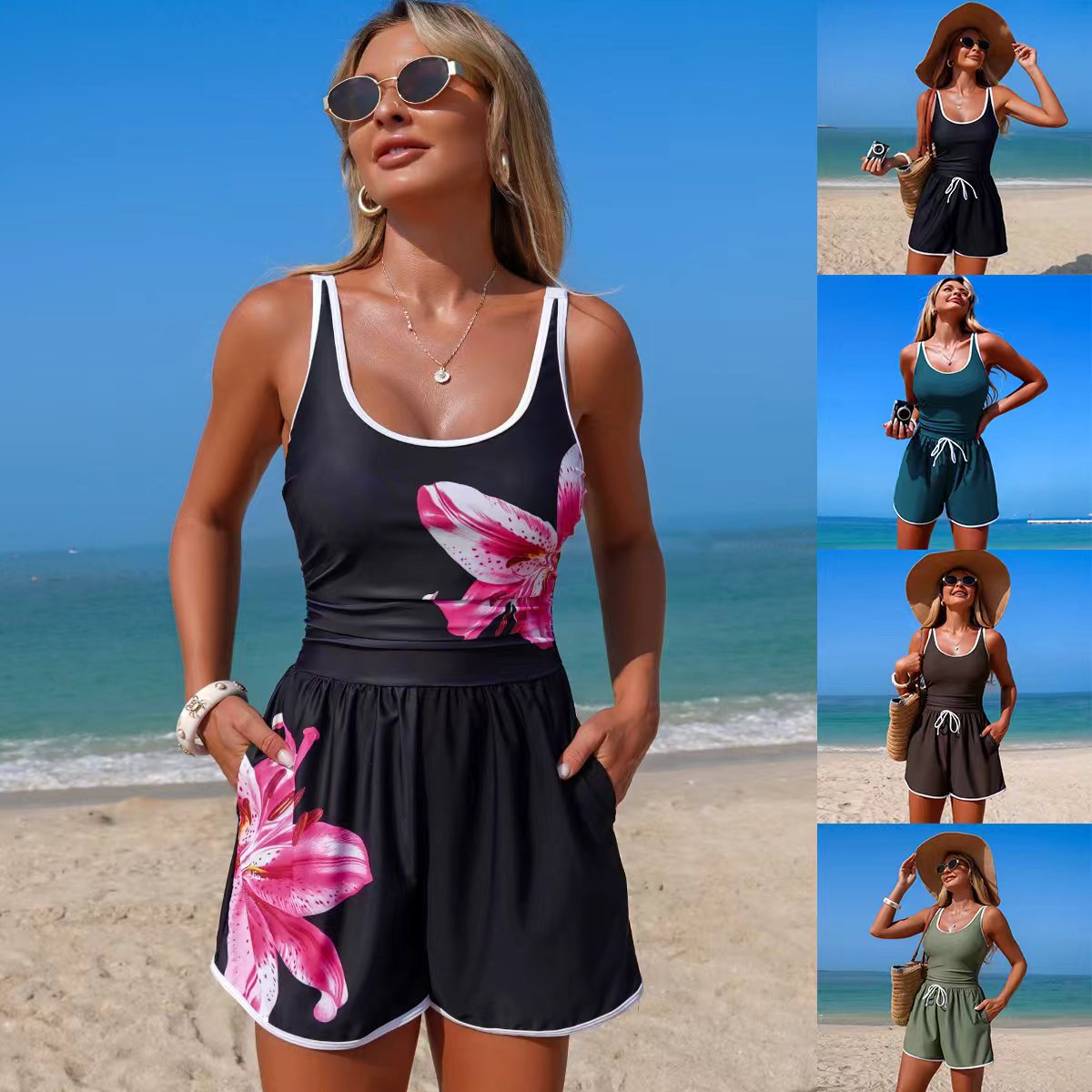 Women's Solid Color Minimalist One Piece Swimsuit Nylon Spandex Lining