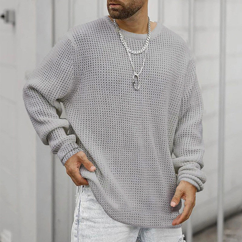 Men’s Casual Long Sleeve Crew Neck Top | High-Sense Loose Fit Urban Pullover | Trendy Minimalist Relaxed Fit Shirt | Luxury-Label Statuesque Men’s Essential | 2026 High-Fashion Radiant Comfort Wear