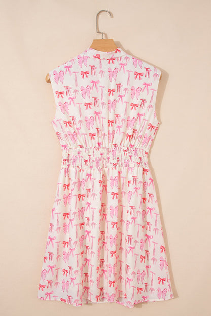 Threaded Pear Alianna Sleeveless Bow Mini Dress