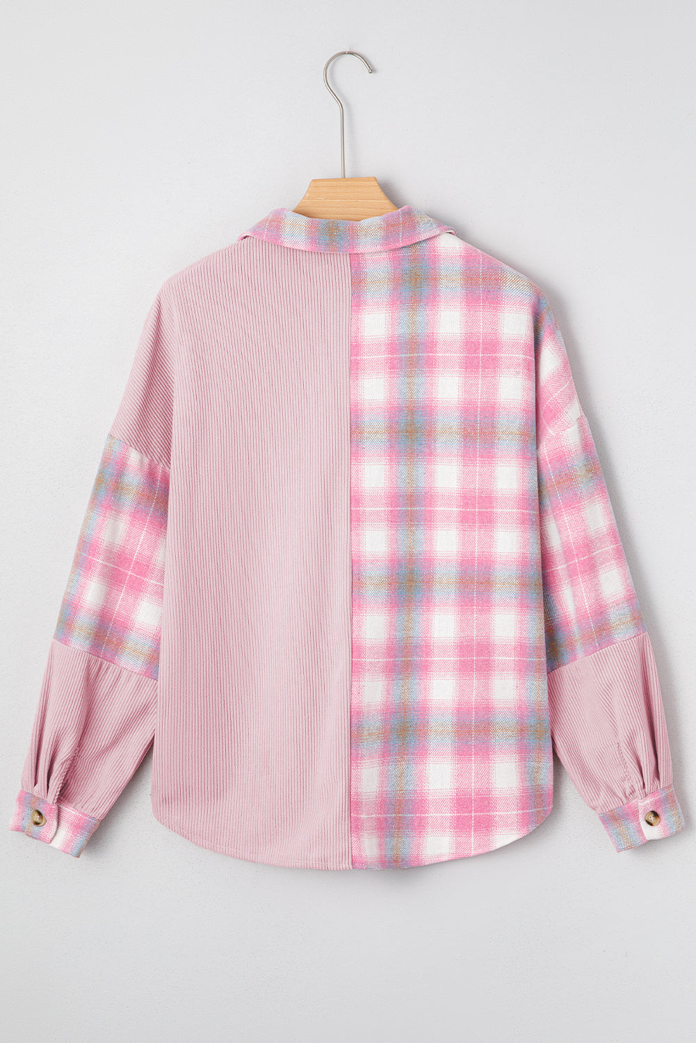 Threaded Pear Sophia Corduroy Flap Patchwork Shacket