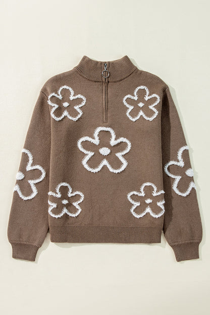 Threaded Pear Eleanor Half Zipper Stand Sweater