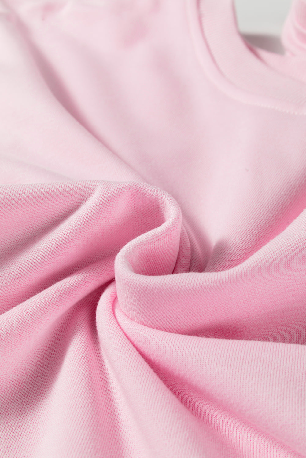 Threaded Pear Pink Colorblock Patchwork Drop Shoulder Plus Size Sweatshirt