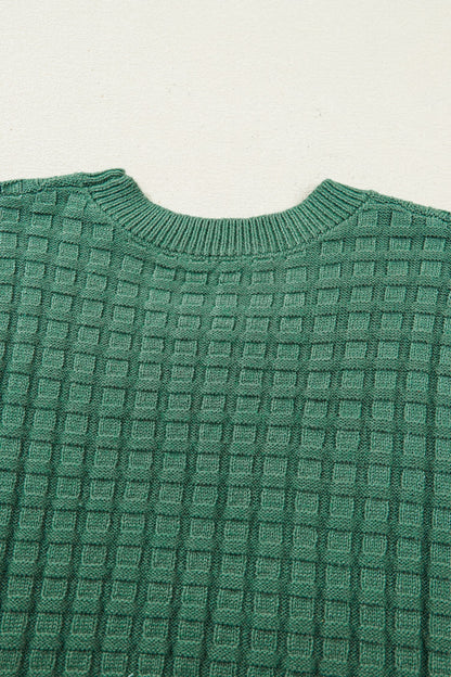 Threaded Pear Birdie Textured Short Sleeve Sweater